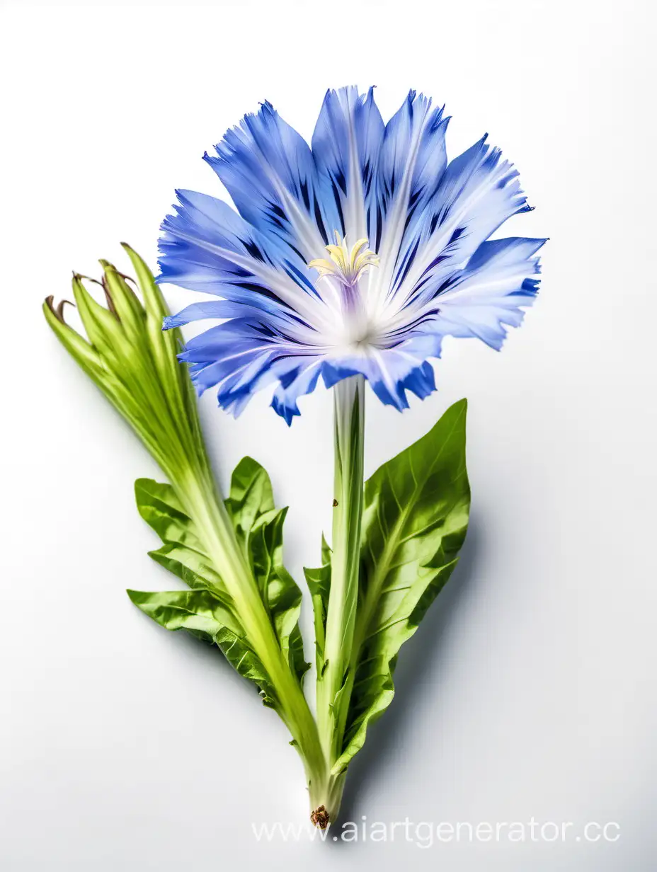 Vibrant-Chicory-Blooms-on-Clean-White-Background