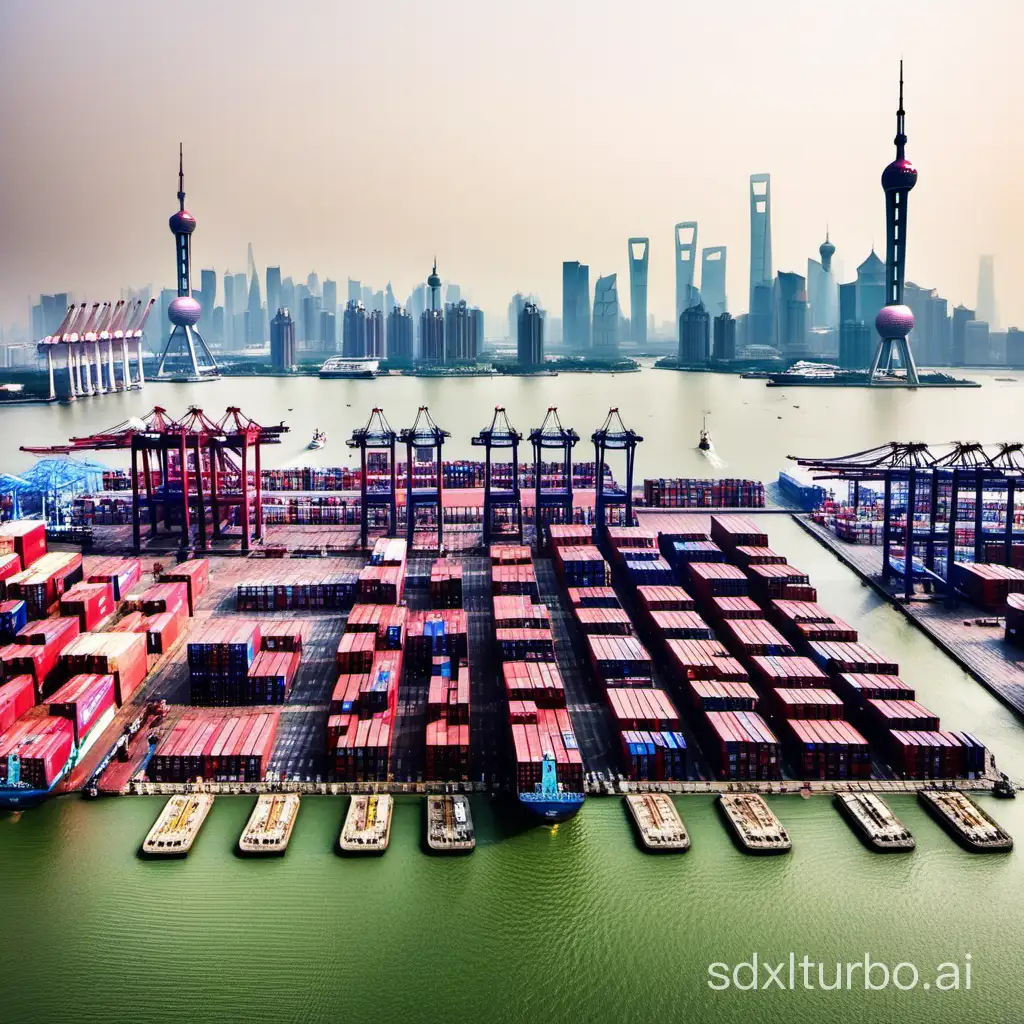 Shanghai-Port-A-Bustling-Metropolis-Waterfront-at-Dusk