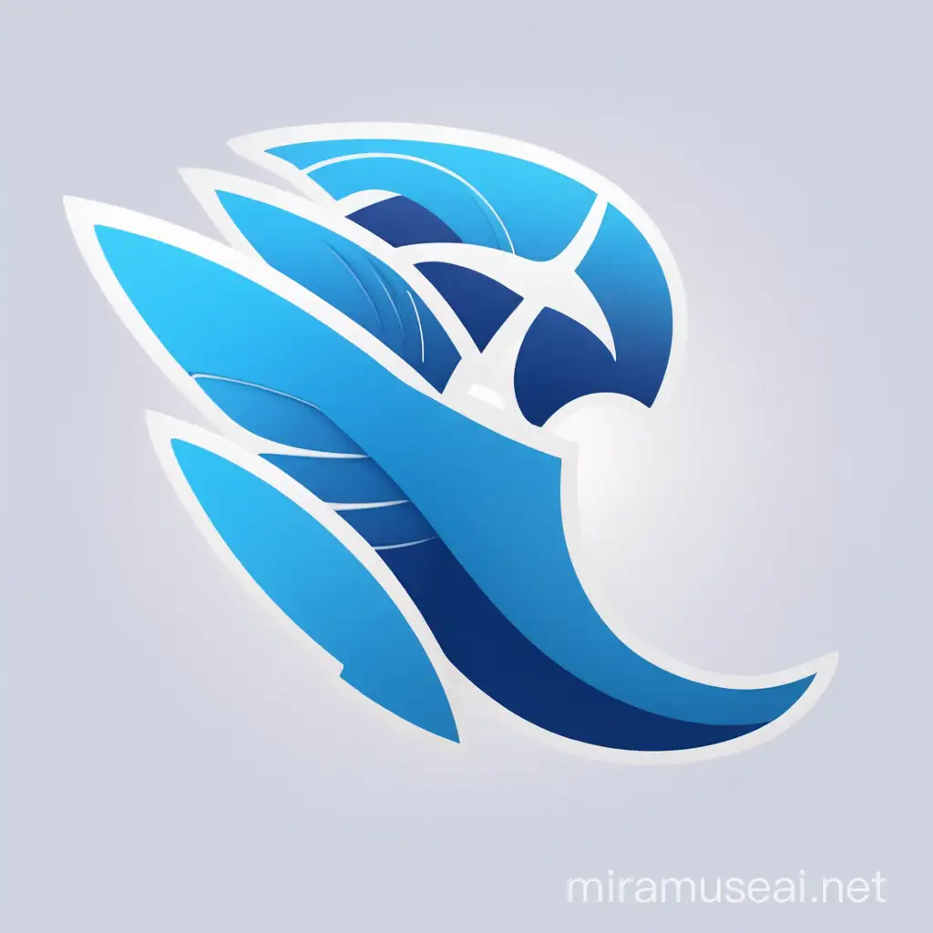  sports team logo Breezing Aithers, Logo with air icon, blue and white theme with creative air icon for sportfest



