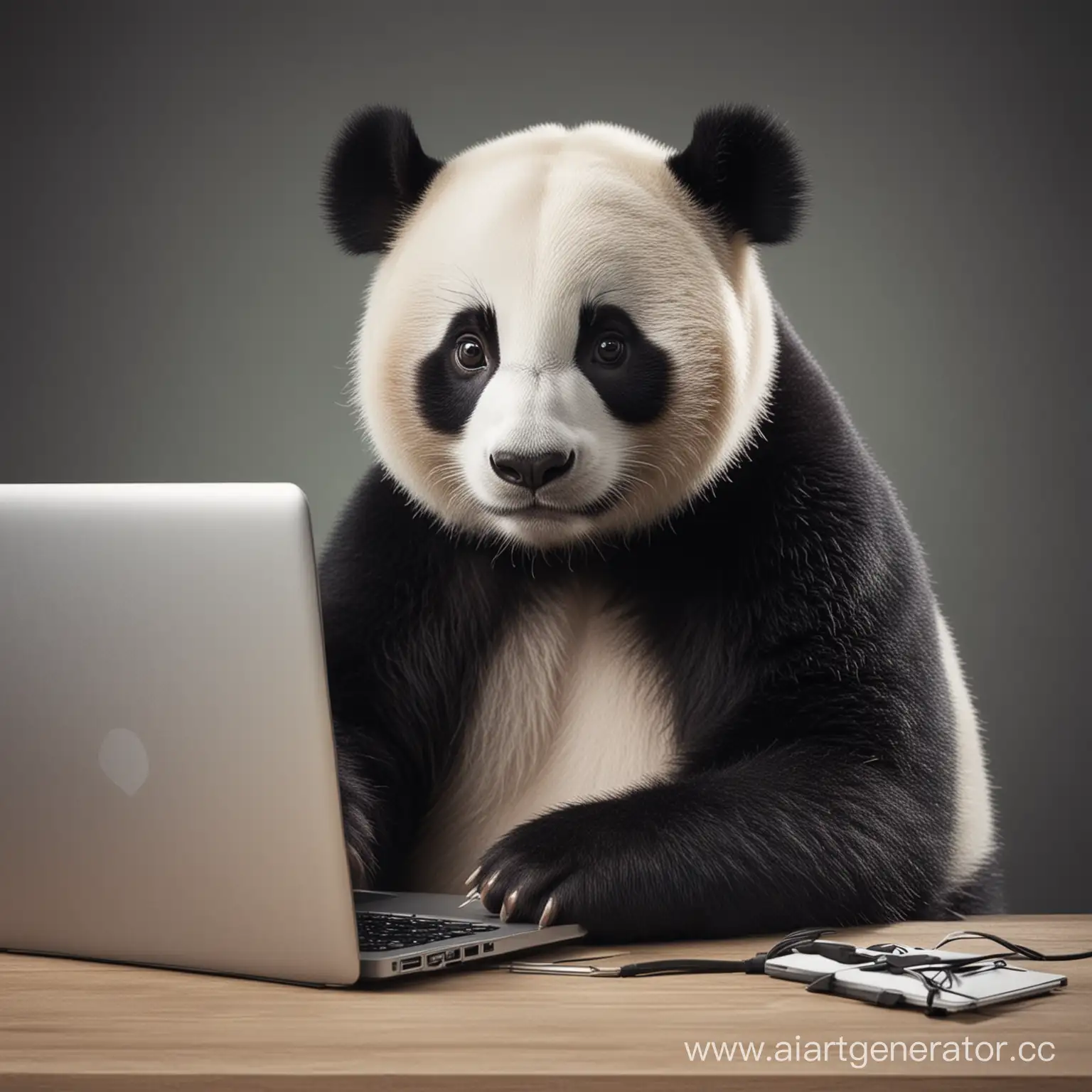 Lonely-Panda-Programmer-Working-on-Laptop