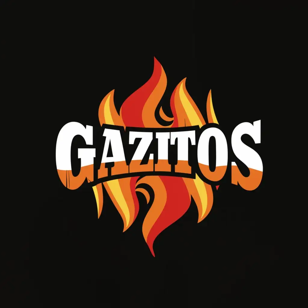 a logo design,with the text "GAZITOS", main symbol:flames,Moderate,clear background