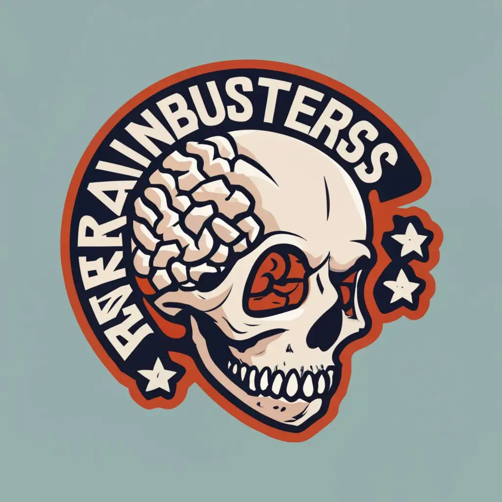 logo, skull brain fix, with the text "brainbusters coaching", typography, be used in Sports Fitness industry