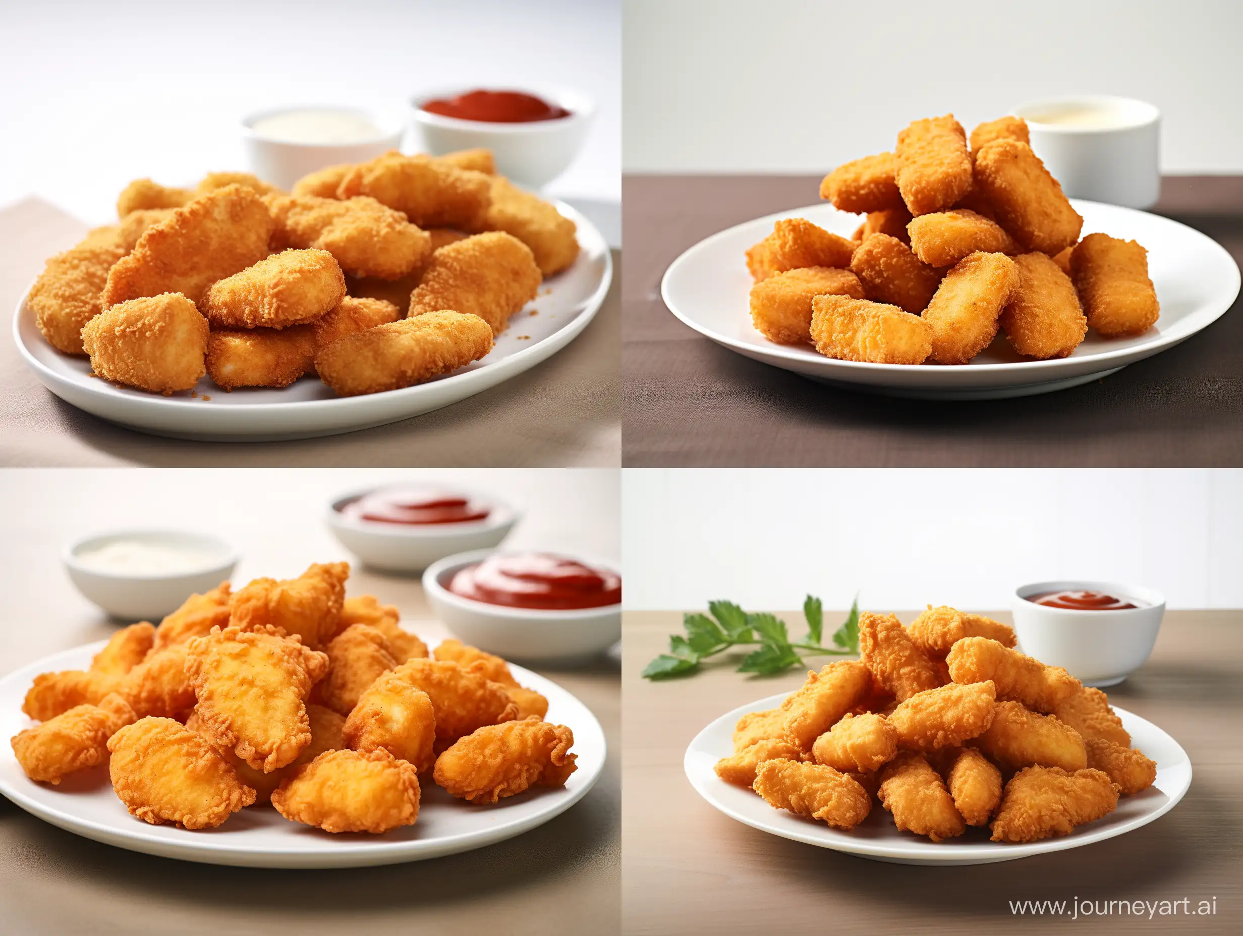 Crispy-Chicken-Nuggets-on-White-Plate-Delicious-Studio-Shot-with-Canon-DSLR-105mm-Lens