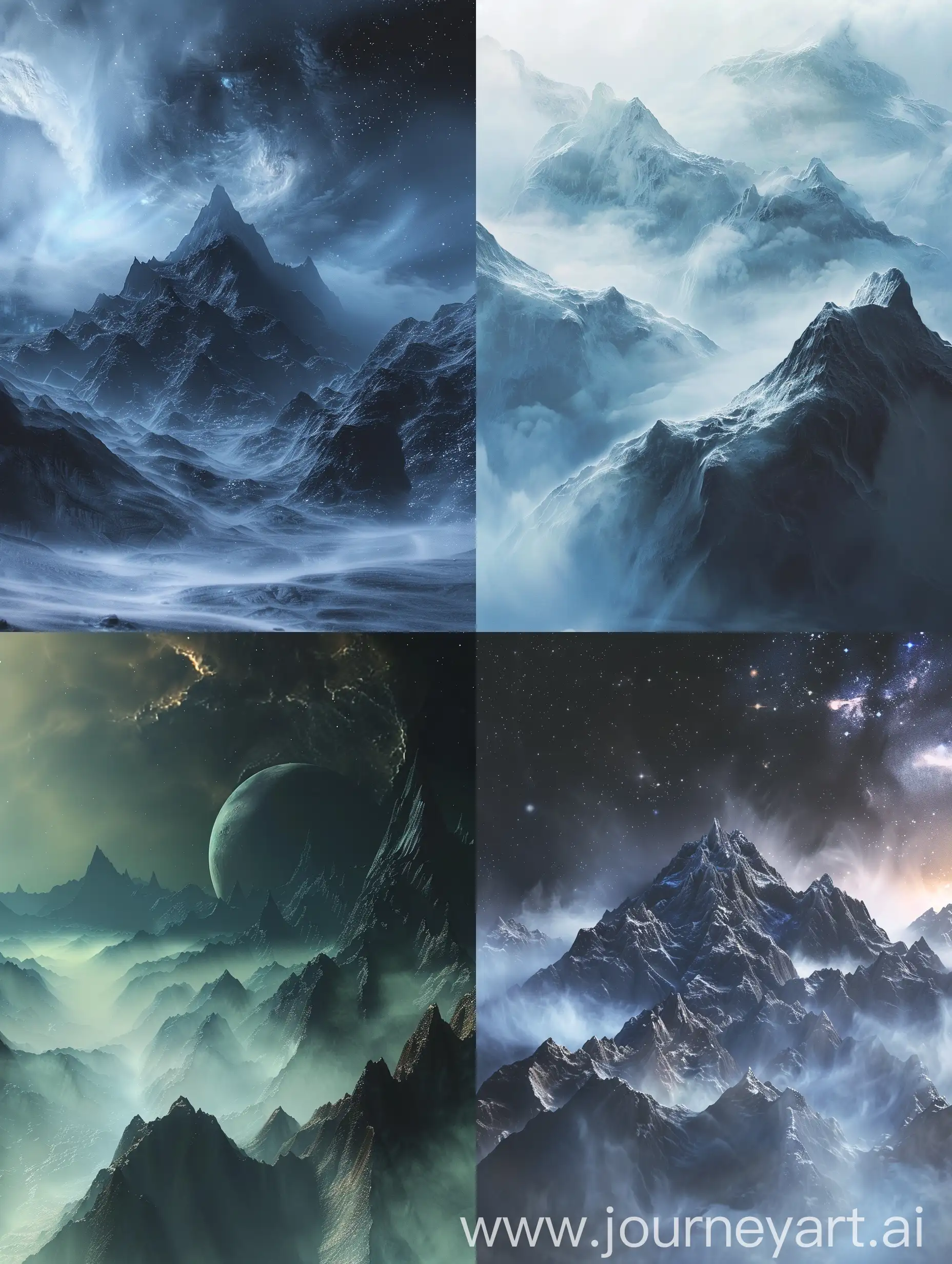 туманные горы в космосе