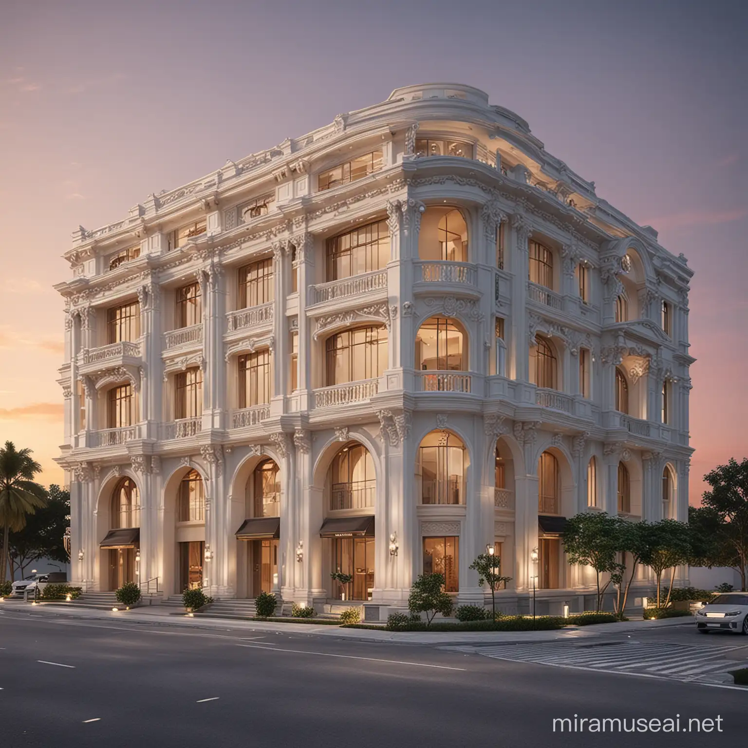 attractive  luxury building with best colors and realistic exterior design