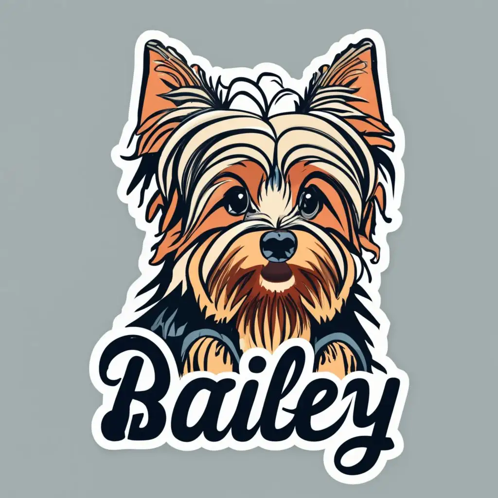 LOGO-Design-for-Bailey-the-Yorkie-Soft-and-Lovely-Sticker-Art-Featuring-Algorithmic-Contours