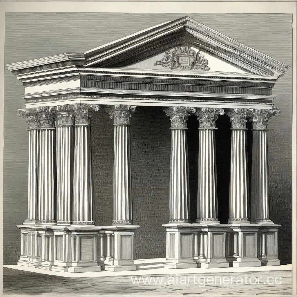 Architectural-Elements-Portico-with-Pediment-Columns-and-Balustrades