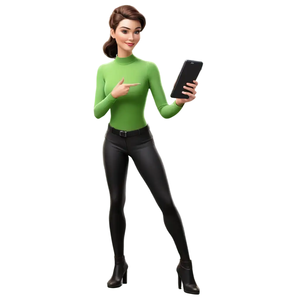 Cartoon-Style-Women-with-Android-PNG-A-Vibrant-Visual-for-TechSavvy-Audiences