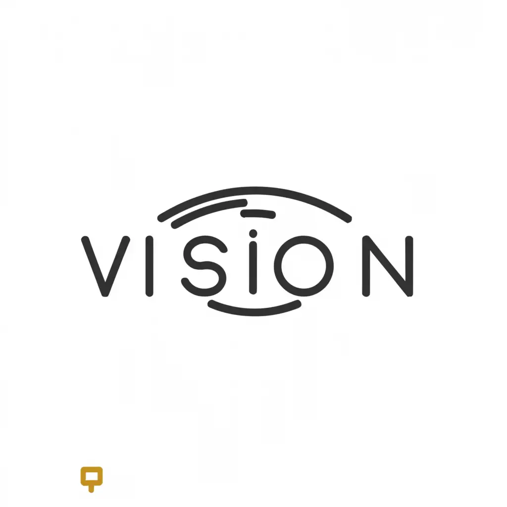 a logo design,with the text "vision", main symbol:eye, make it horizontal the logo next to the name of the website,Minimalistic,be used in Technology industry,clear background