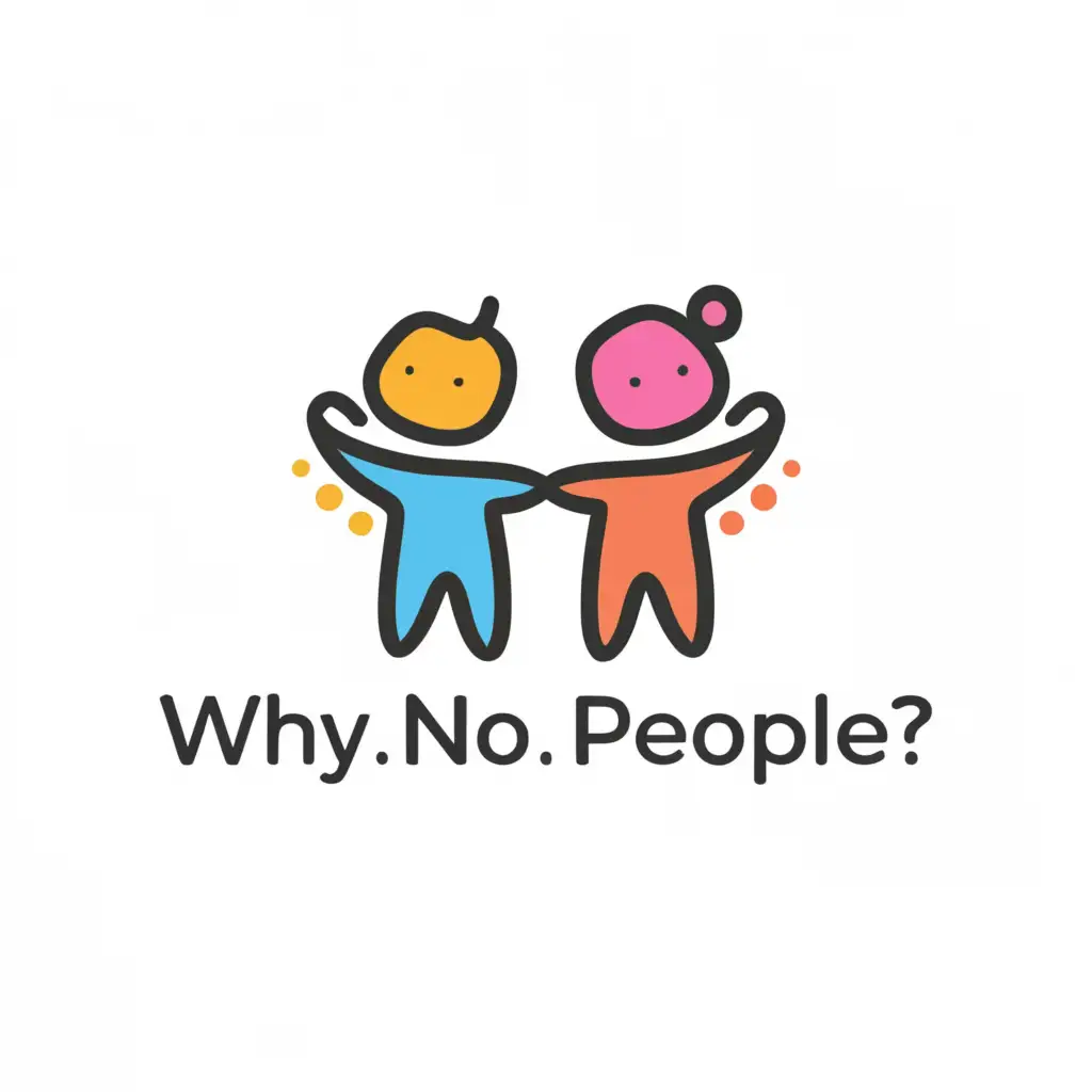 a logo design,with the text "whynopeople", main symbol:boy and girl Live video show,Moderate,clear background