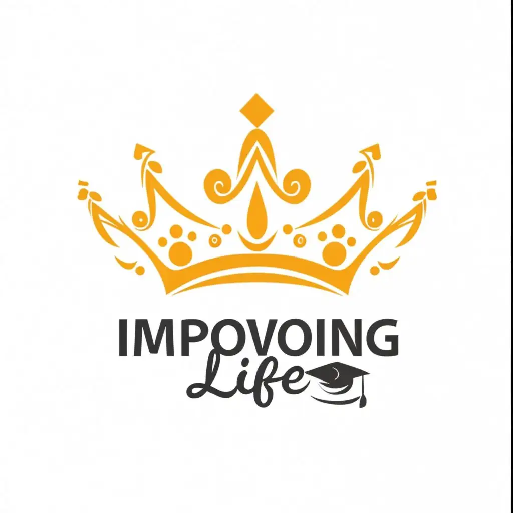 logo, Crown, with the text "Improving Life", typography, be used in Education industry