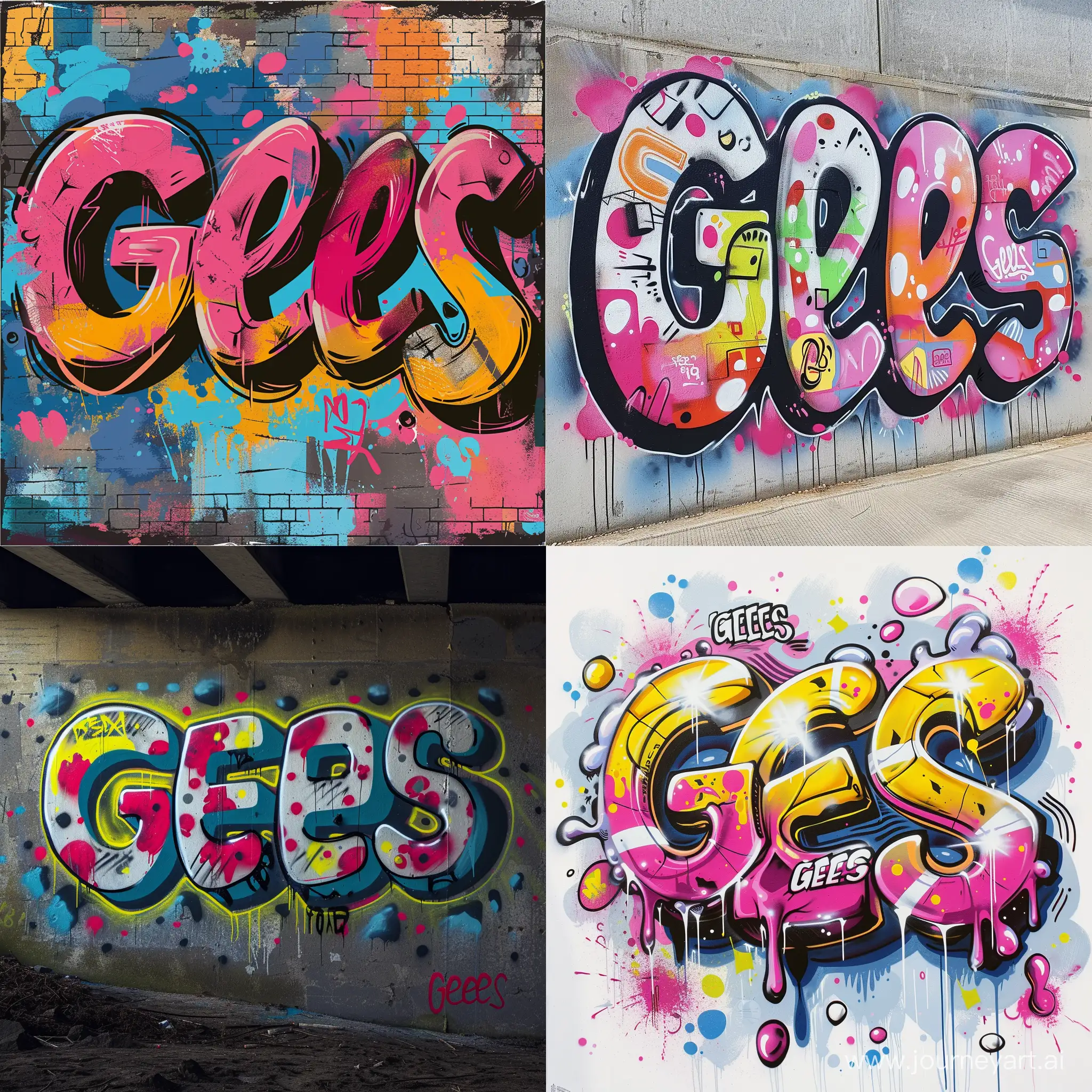 The word "Gees" in graffiti style