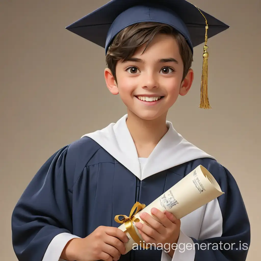 boy with diploma scroll