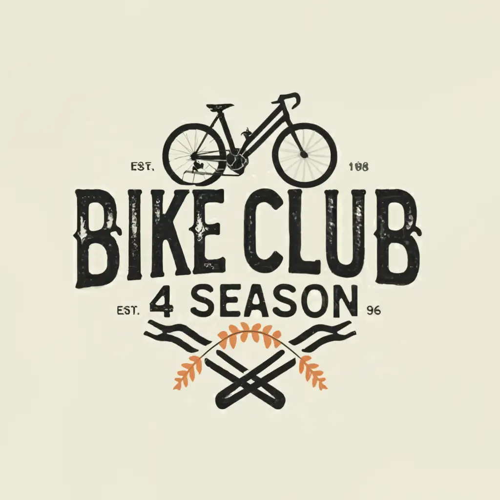 a logo design,with the text "Bike Club 4 Season", main symbol:Bicycle,Moderate,be used in Travel industry,clear background