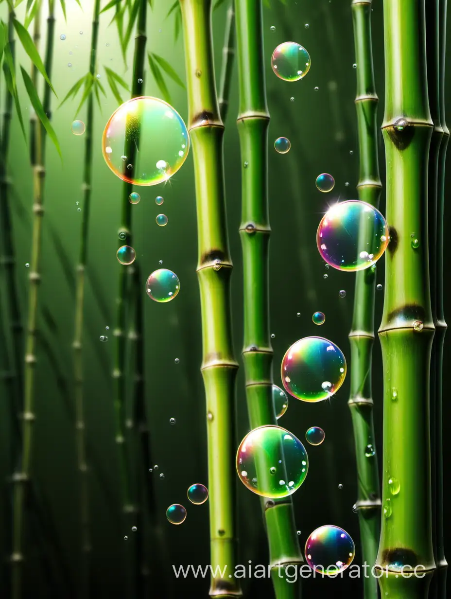 бамбук с мыльными пузырями