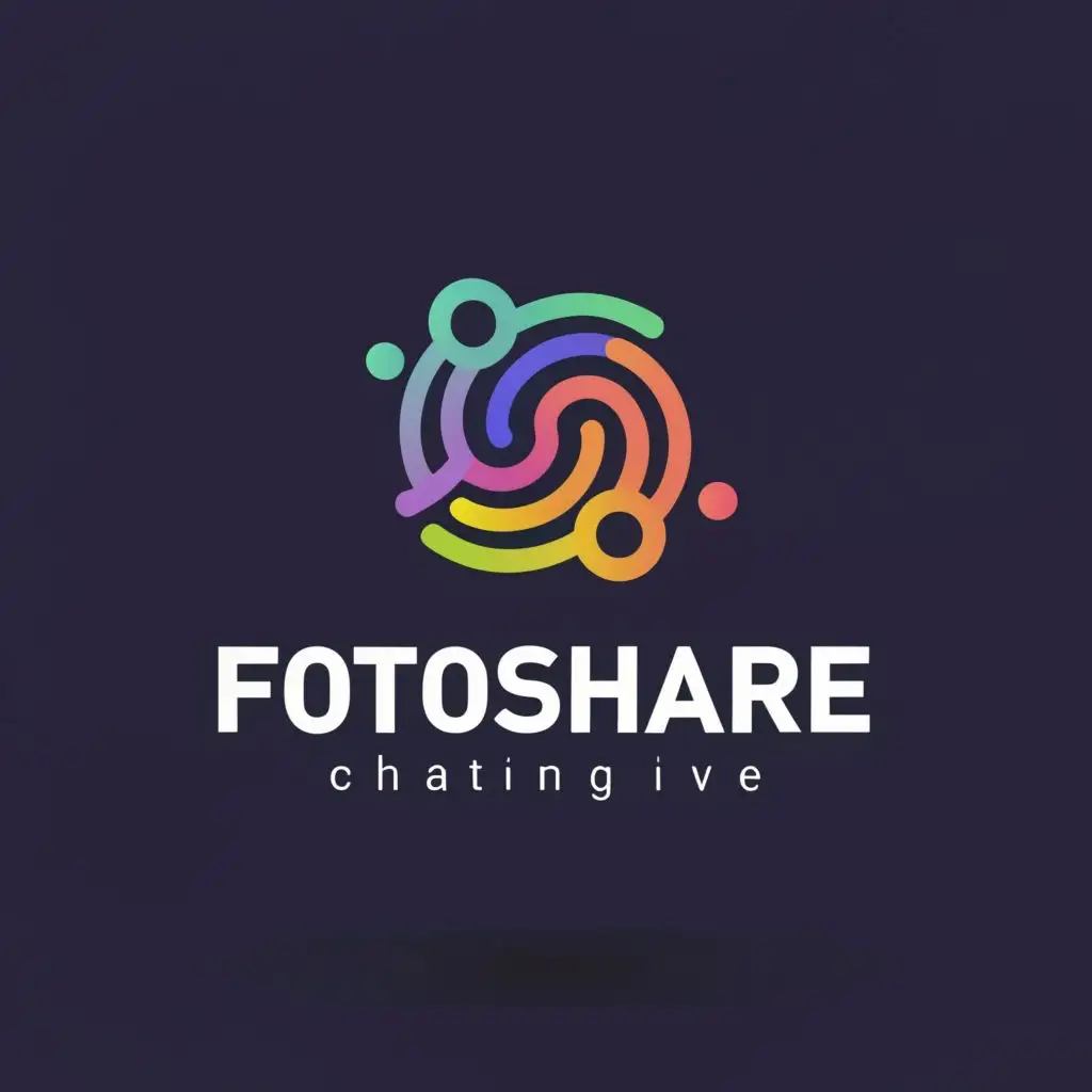 logo, Secure photo sharing with others and chatting and collaborating, with the text "fotoshare.LIVE", typography, be used in Entertainment industry