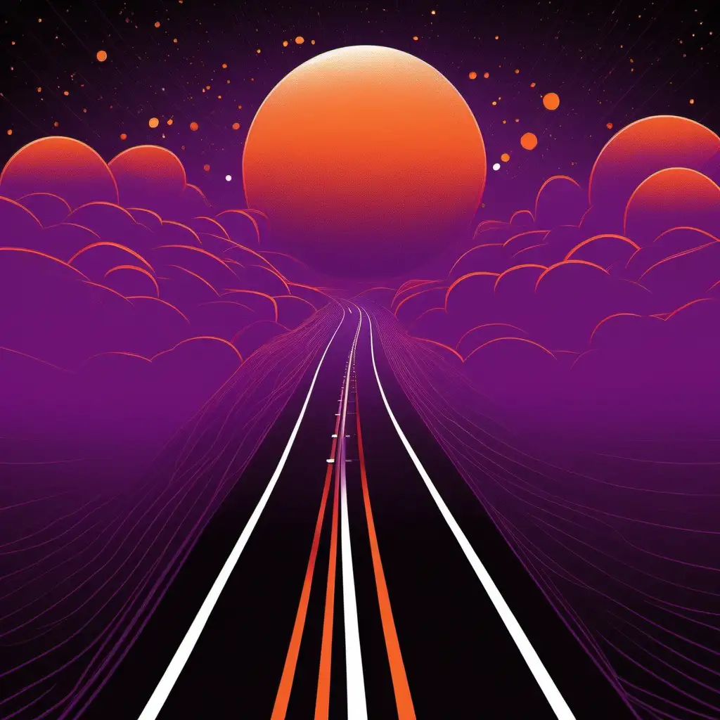 a long journey to success 
black purple and orange background