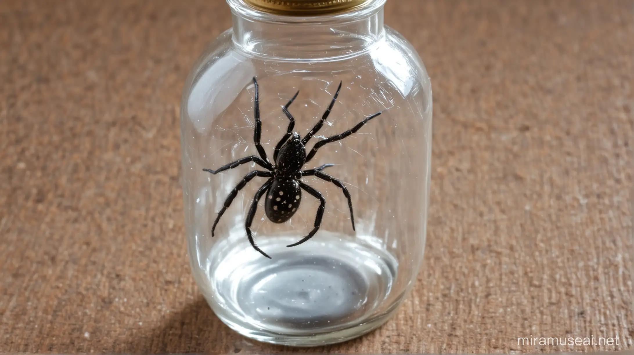 Spider Emerging from Opened Bottle