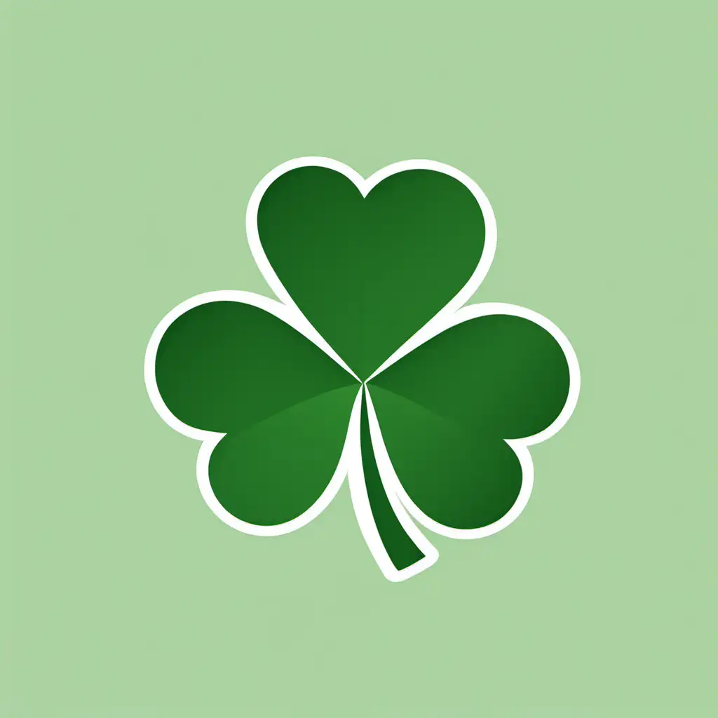 Minimalist Shamrock Icon for St Patricks Day Celebration