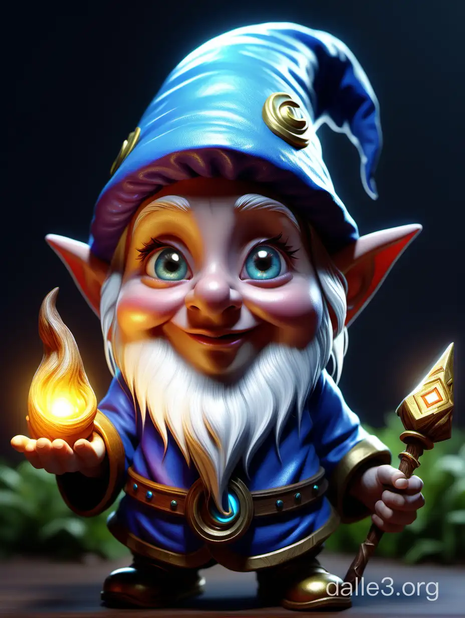 a cute and adorable little gnome wizard, hearthstone, concept illustartion, character art, studio lightning, bright colors, intricate, masterpiece, photorealistic, hyperrealistic, sharp focus, high contrast, Artstation HQ, DeviantArt trending, 8k UHD, Unreal Engine 5
