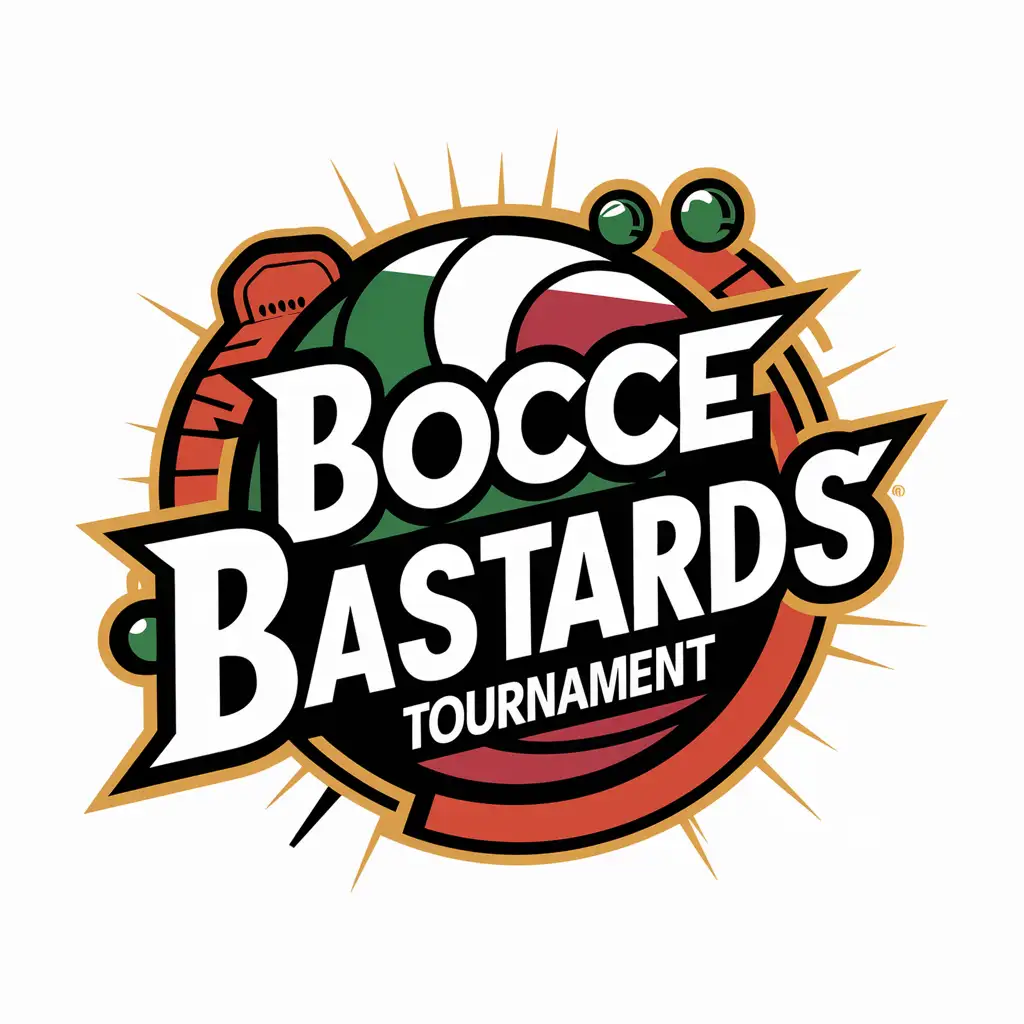 Bocce is een soort Italiaans petanque. Maak een logo voor een Bocce toernooi. Het Bocce toernooi heet "Bocce Bastards"