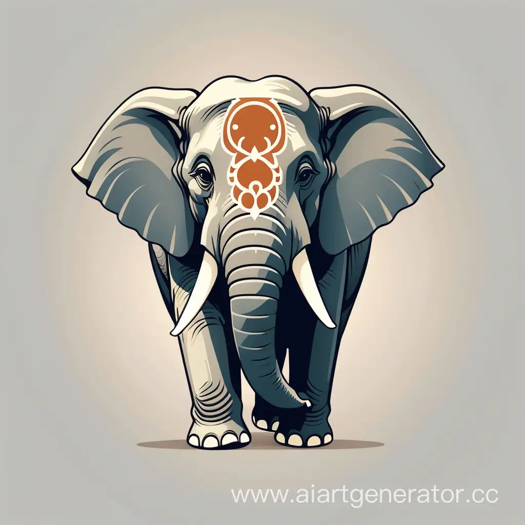 логотип индийского  слона премиум сегмента минимализм