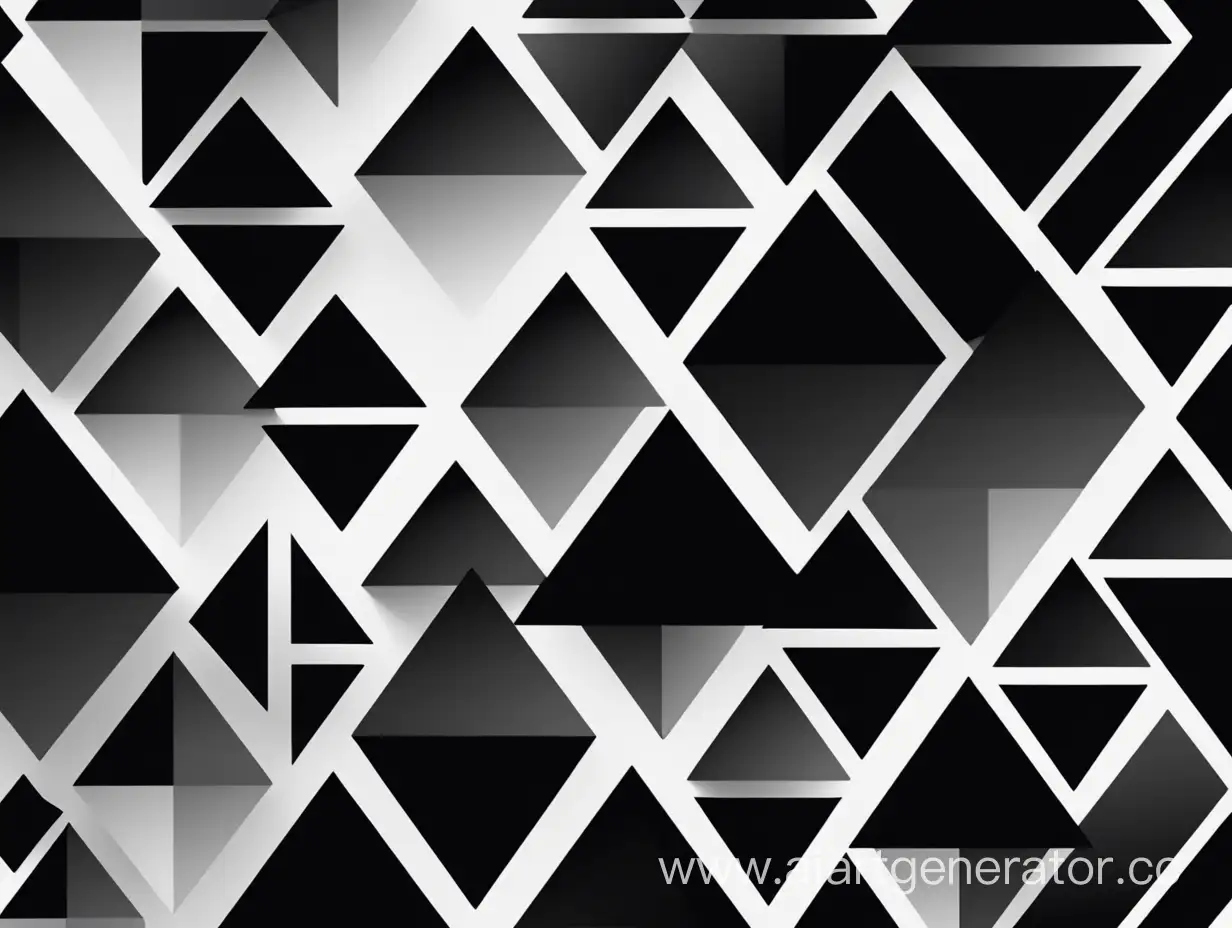 Черно-белый графический фон, черно-белые геометрические фигуры в fhd качестве, постепенное затемнение с одной стороны
