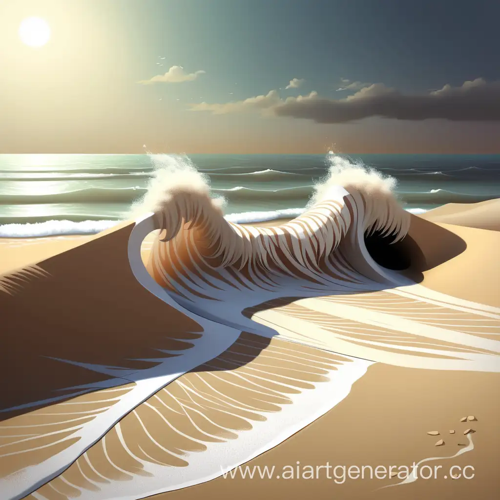 Ocean-Embrace-Tranquil-Scene-of-Waves-Burying-in-Sands