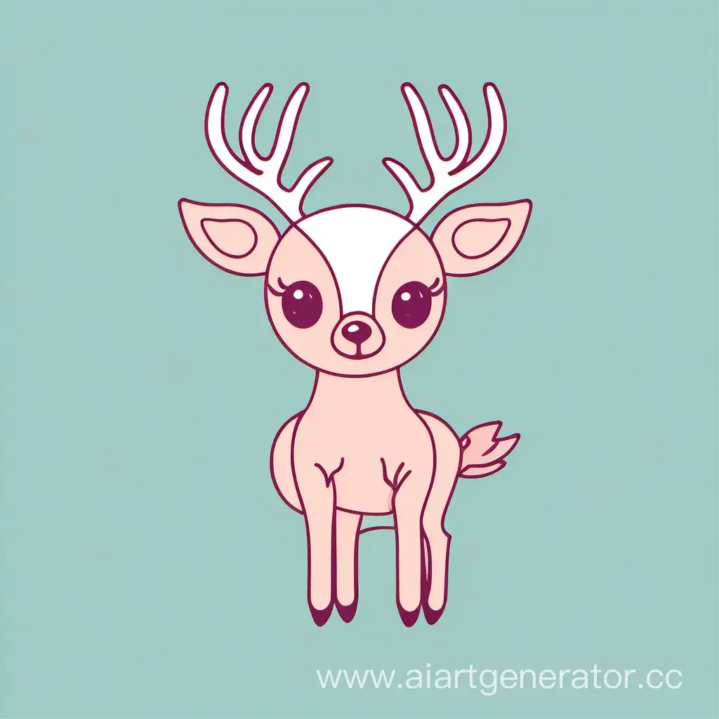 PastelColored-Deer-with-Delicate-Antlers-Sketch