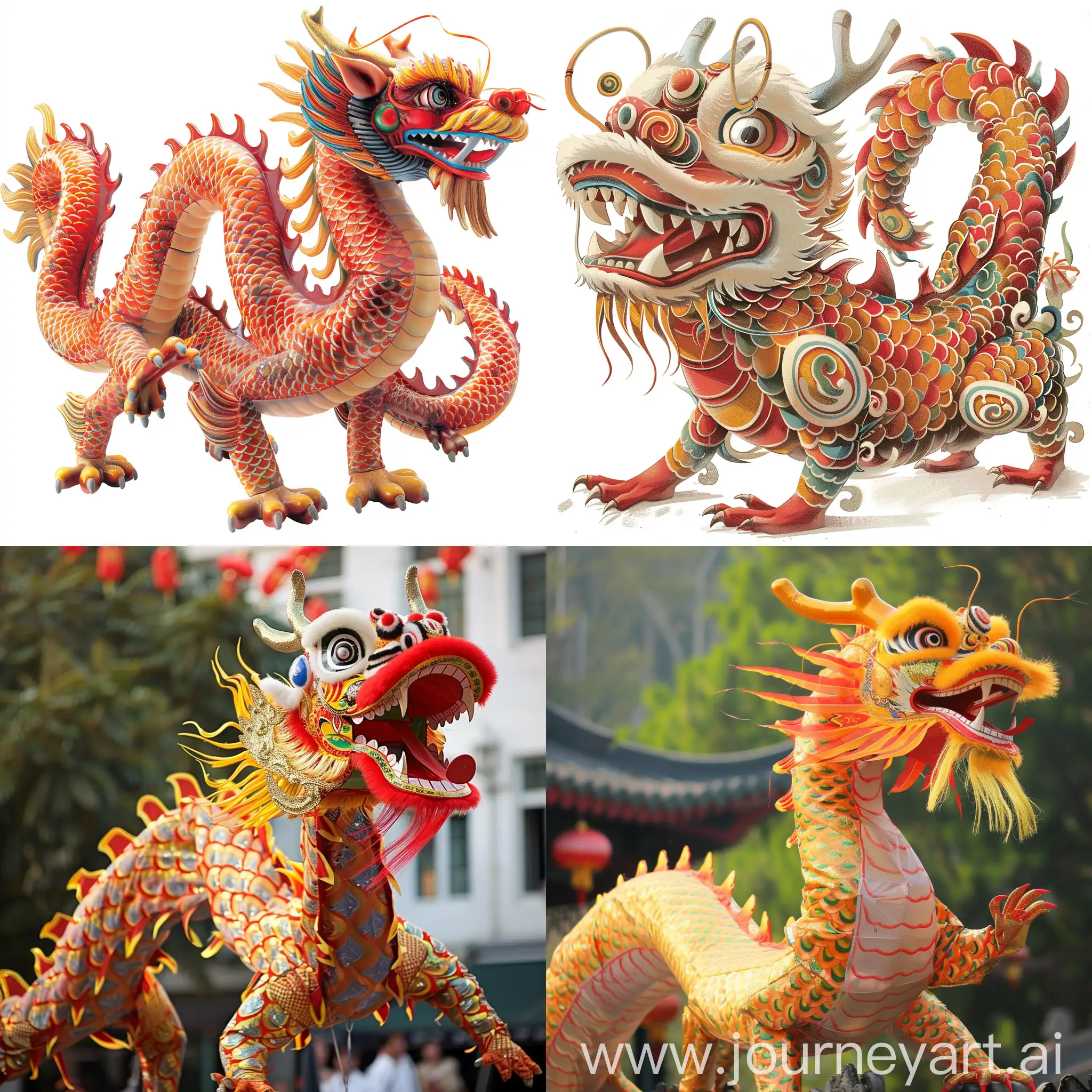 The festive Chinese dragon is similar to the one used by the royal family but in a less serious style.
