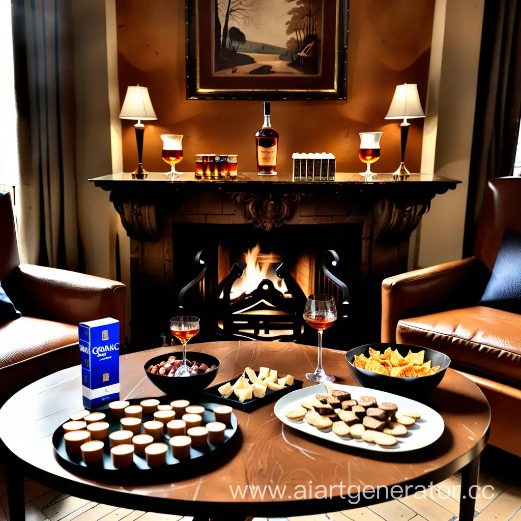 Cozy-Fireplace-Scene-with-Cognac-and-Snacks