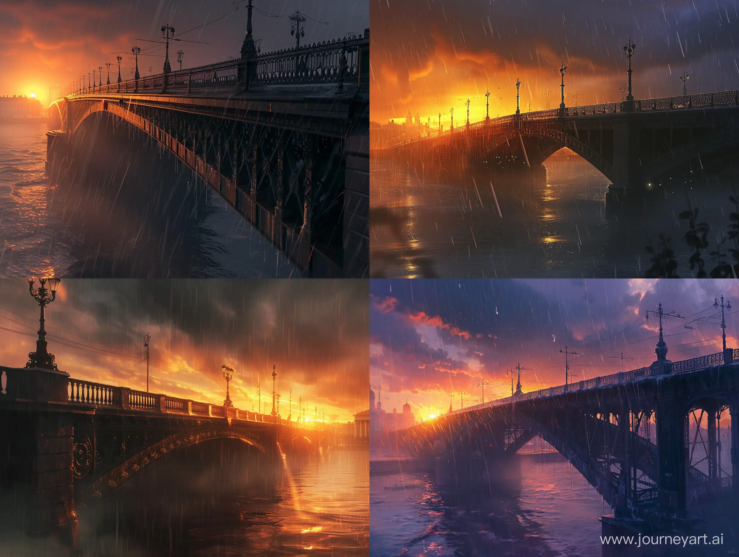Rainy-Sunset-at-Saint-Petersburgs-Anichkov-Bridge-with-HyperDetailed-Cinematic-Lighting