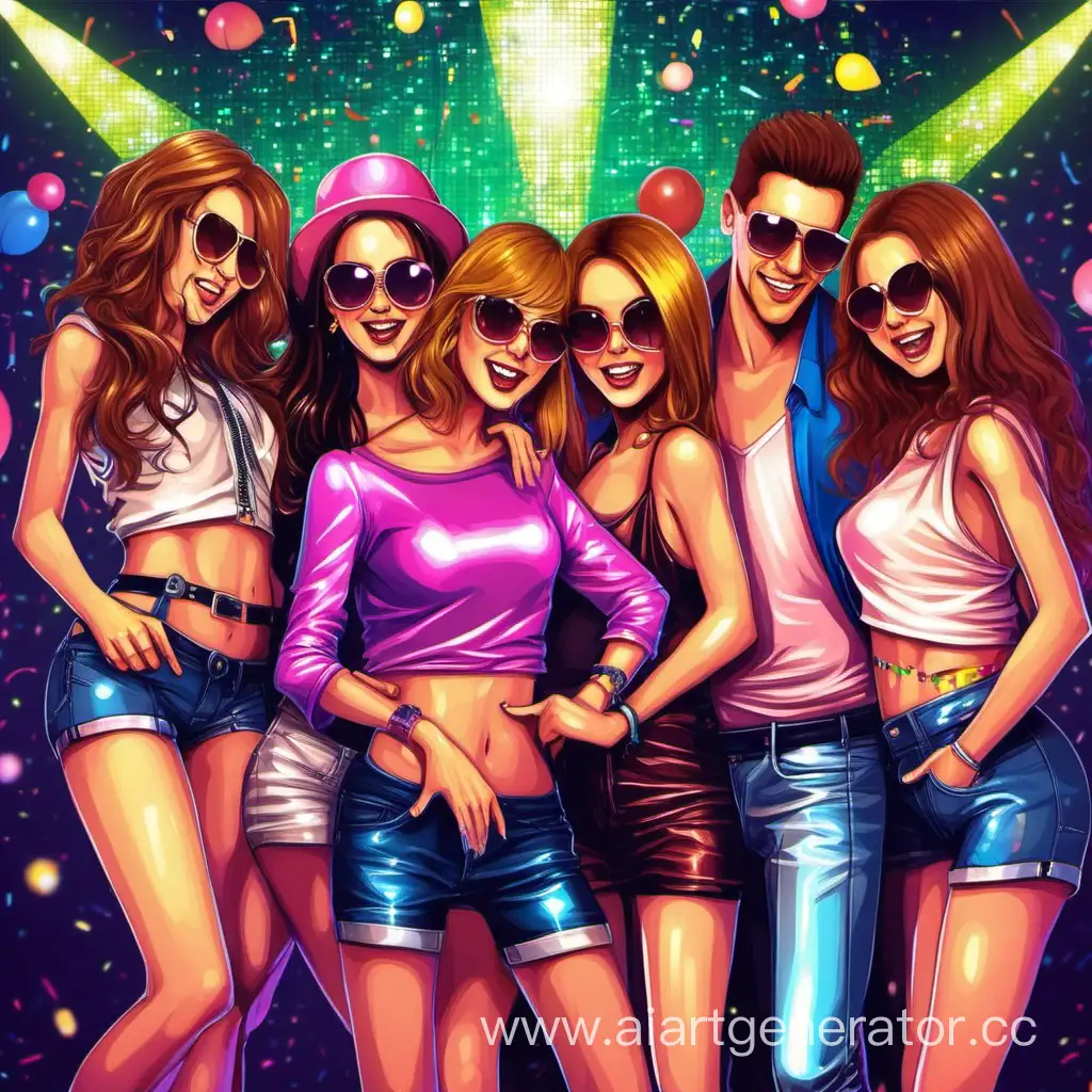 Yurichs-Disco-Party-with-Friends-Vibrant-Celebration-of-Fun-and-Dance
