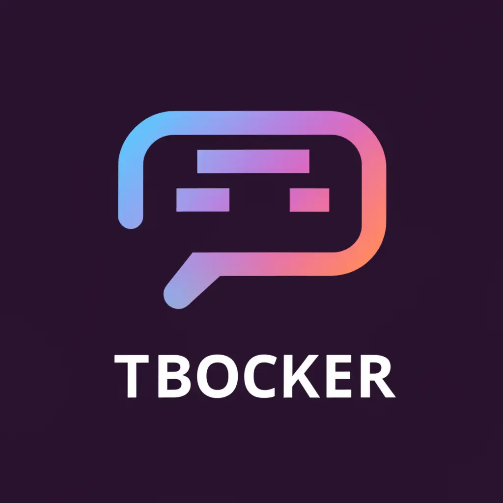 a logo design,with the text "TBlocker", main symbol:twitch adblocker,Moderate,clear background