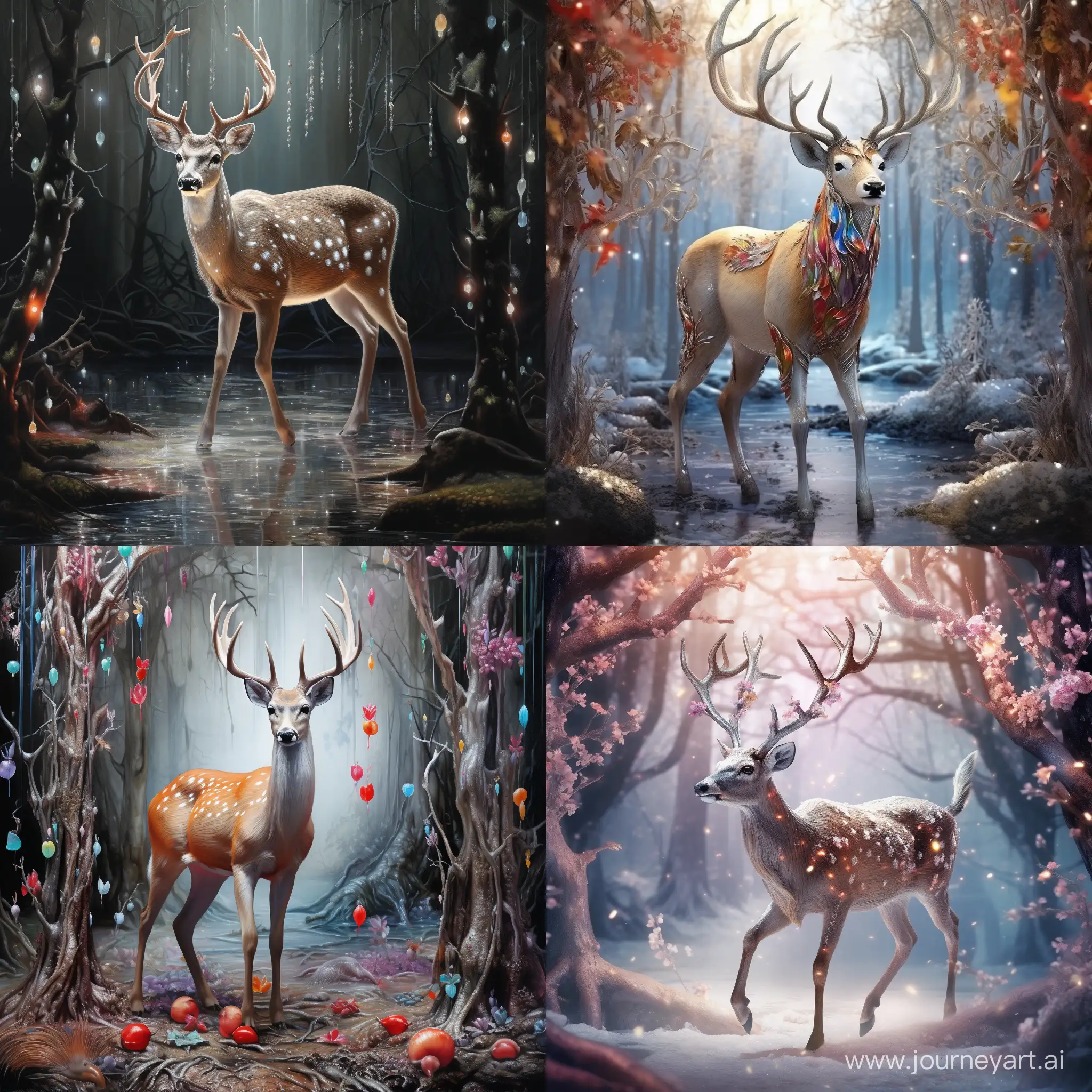 Enchanting-Winter-Scene-Majestic-Deer-Unleashes-a-Cascade-of-Shimmering-Jewels