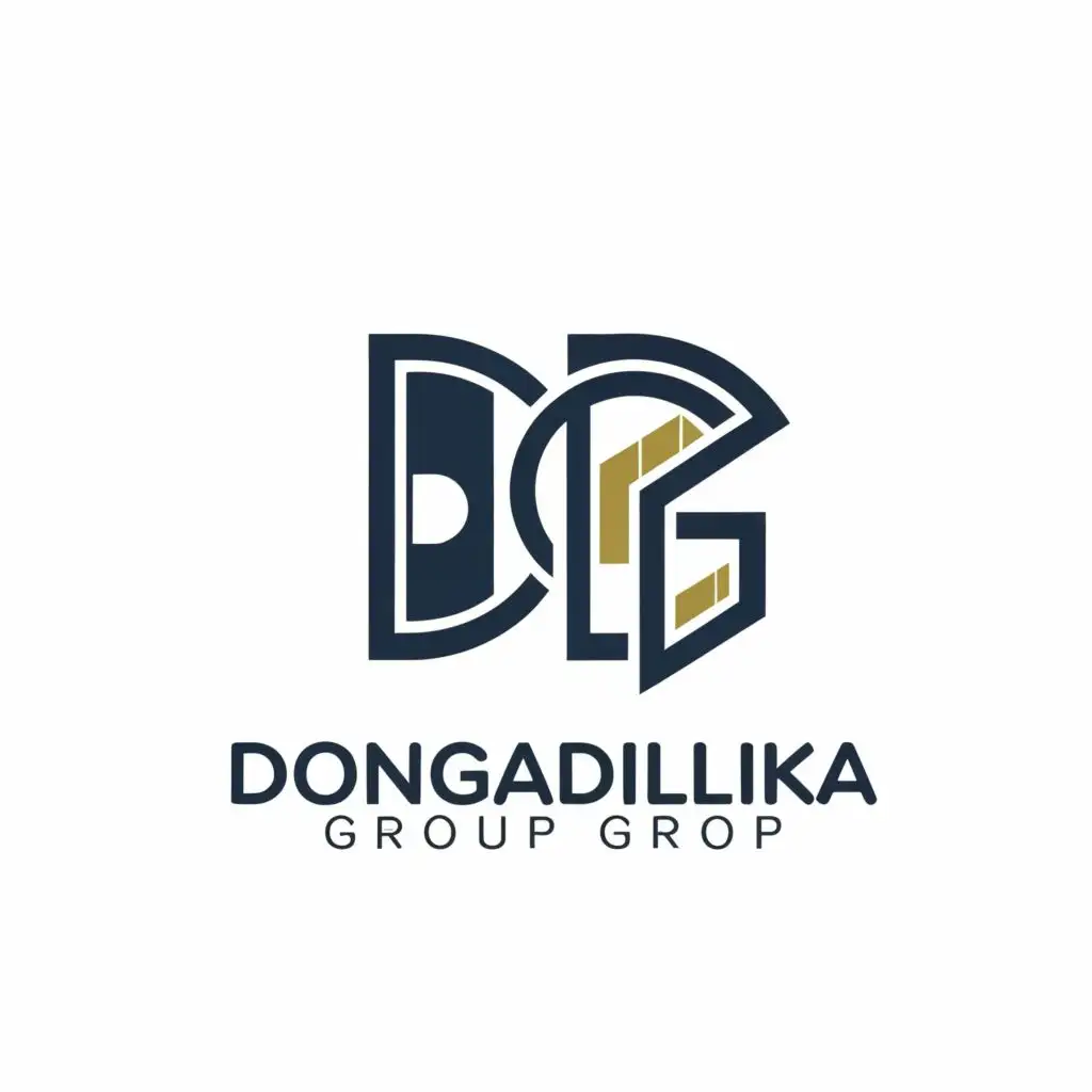 logo, DG, with the text "Dongadilika Group", typography, be used in Real Estate industry