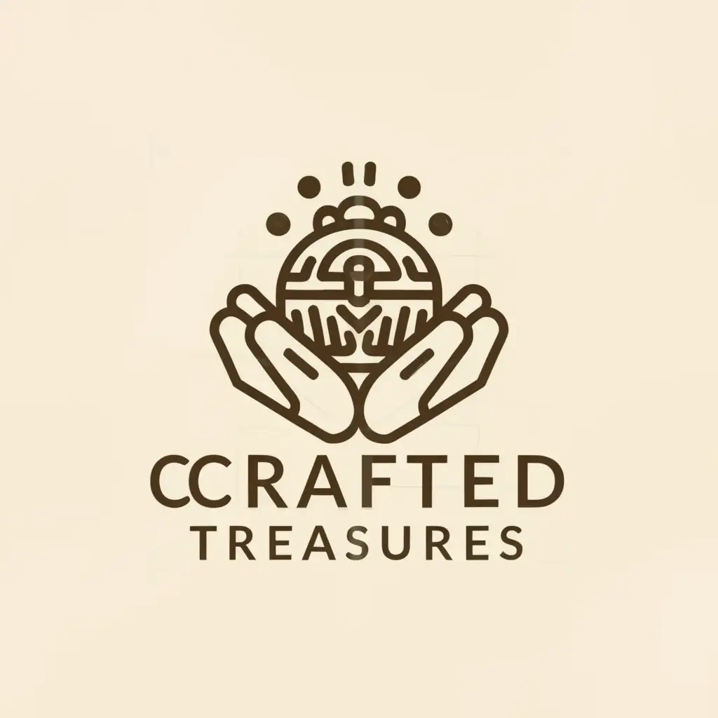 a logo design,with the text "Crafted Treasures", main symbol:Hand made,Moderate,be used in Retail industry,clear background