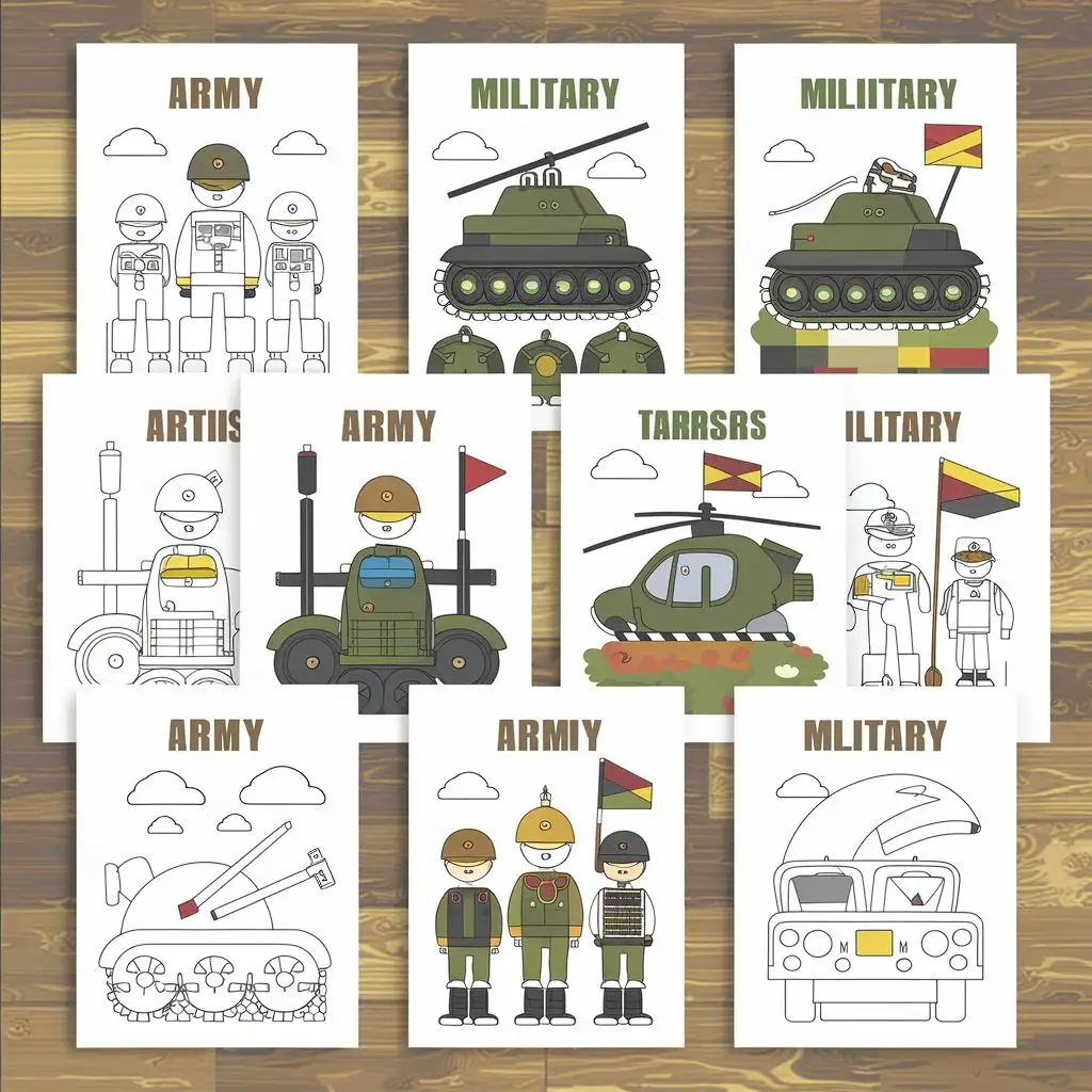 Simple Army Edition Coloring Pages for Kids