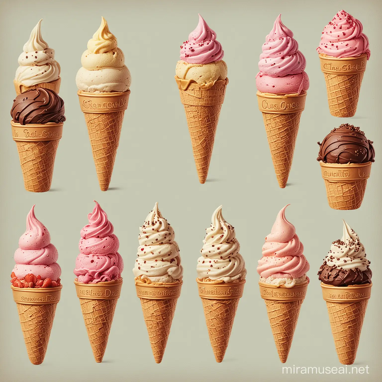 Delightful Cone Delight: A Line-Drawn Ice Cream Treat
