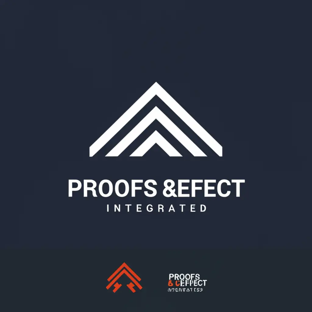 a logo design,with the text "Proofs&Effect Integrated", main symbol:Roof,Moderate,be used in Construction industry,clear background
