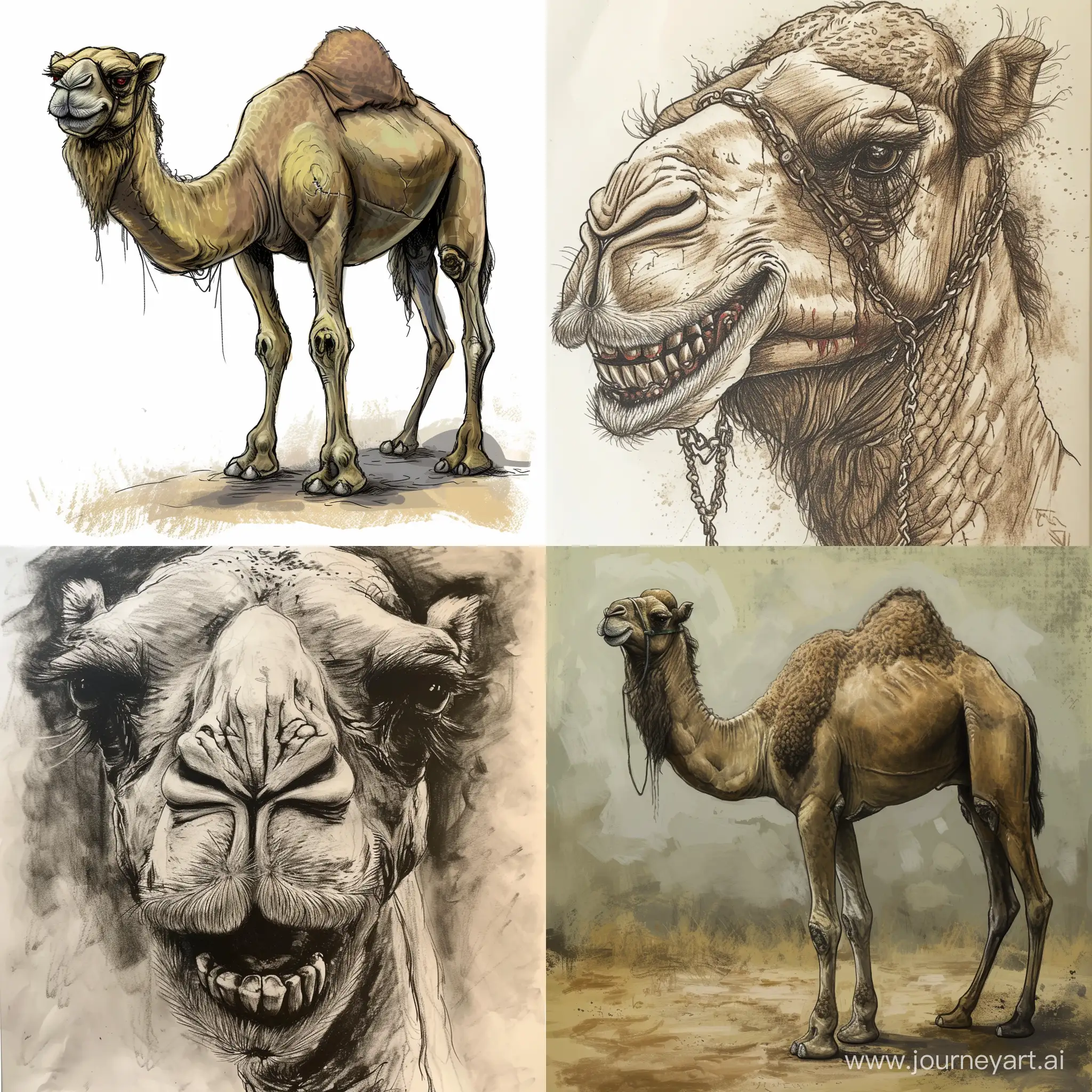нарисуй злого верблюда