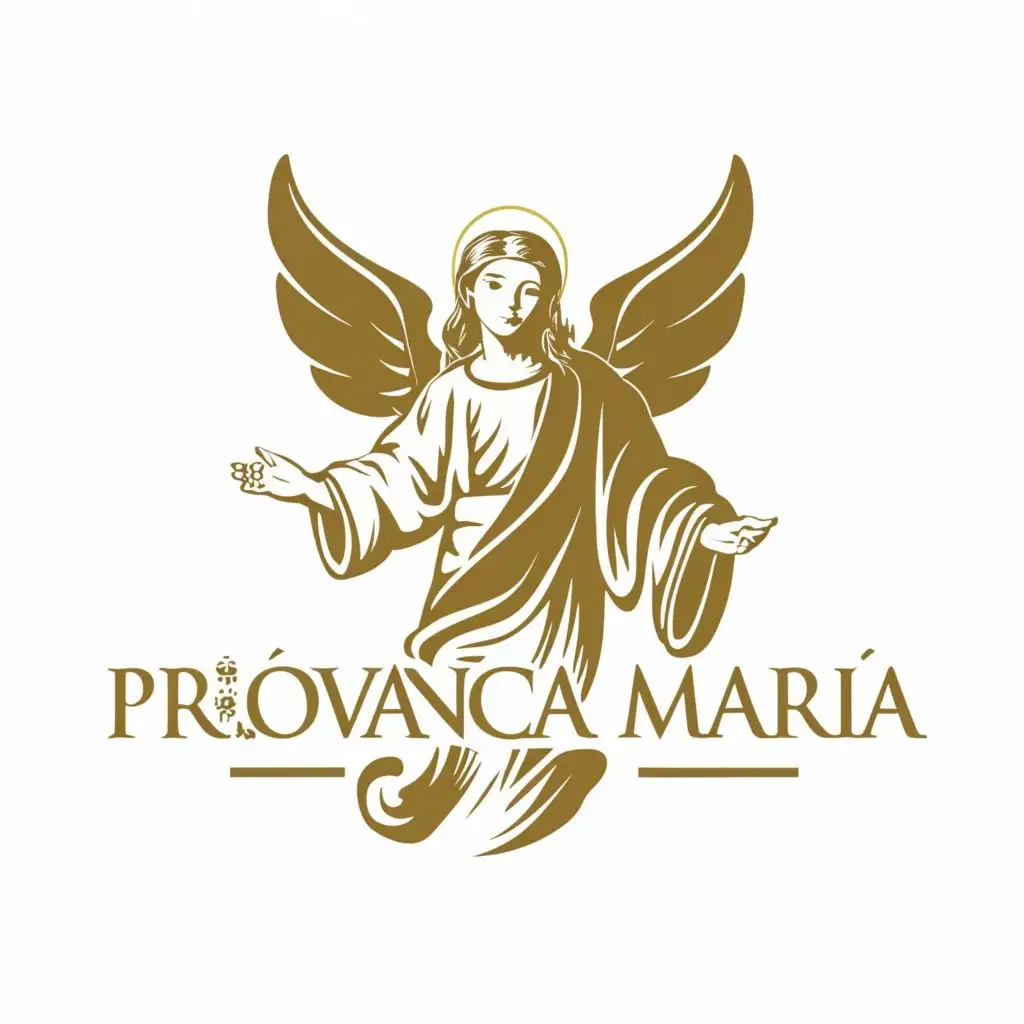 logo, Angel, with the text "Provanca Maria", typography, be used in Religious industry