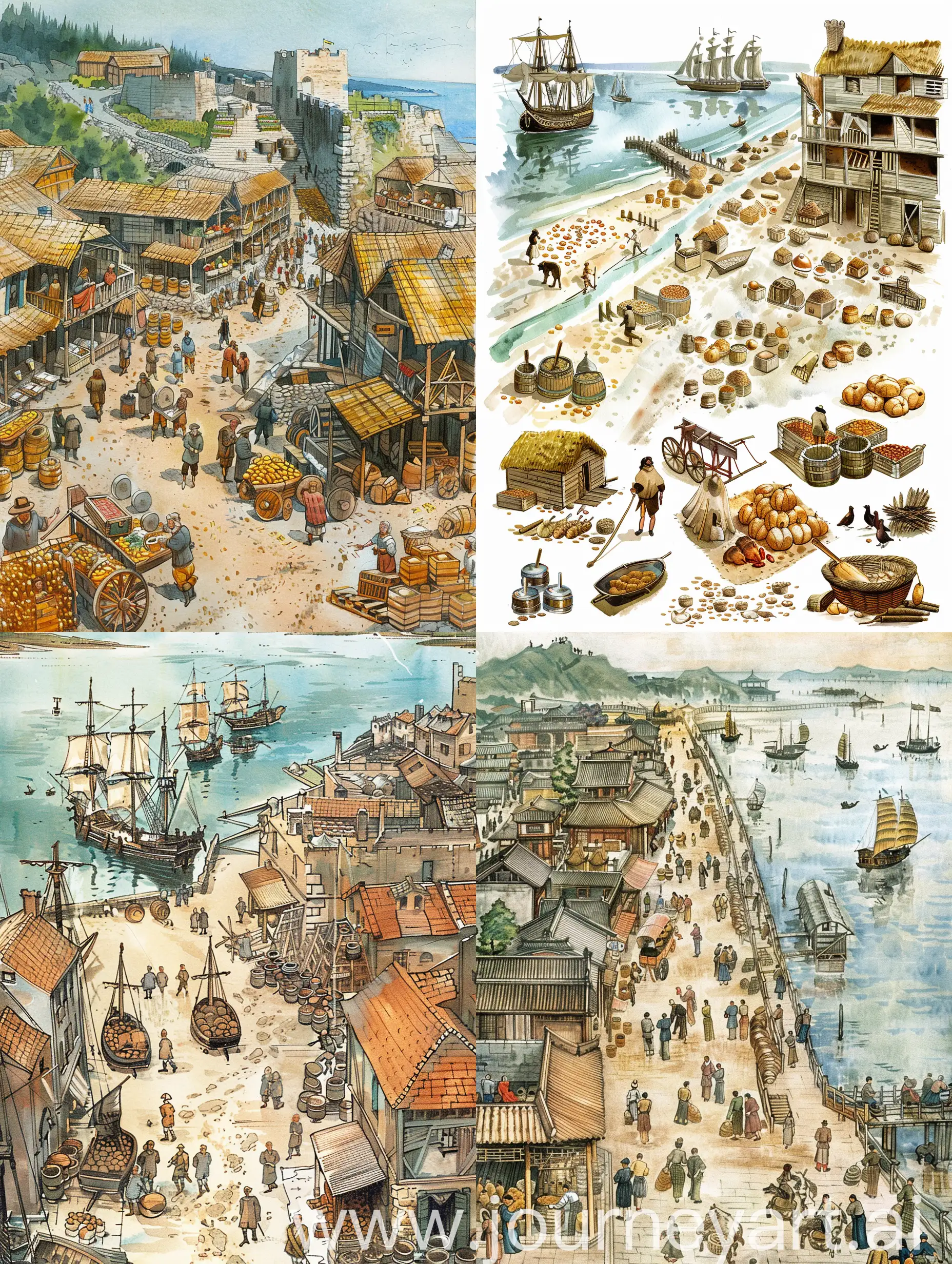 illustration of how trade developed over the centuries
