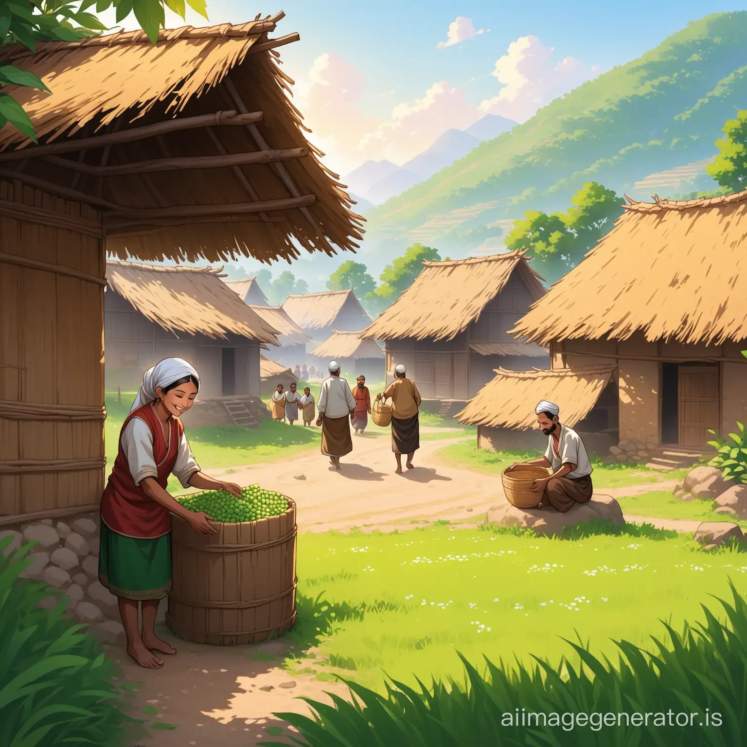 Through interactions with the villagers and experiencing the simple joys of village life, the merchant discovers the true wealth of the community lies in its spirit of kindness and connection with nature.