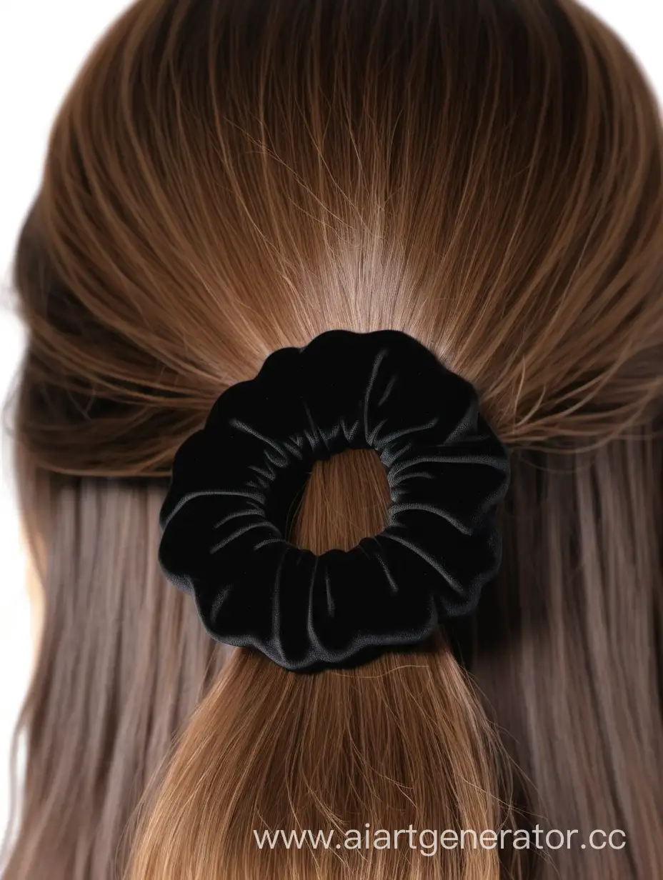 Stylish-Black-Velvet-Hair-Elastic-10cm-Length-5cm-Width