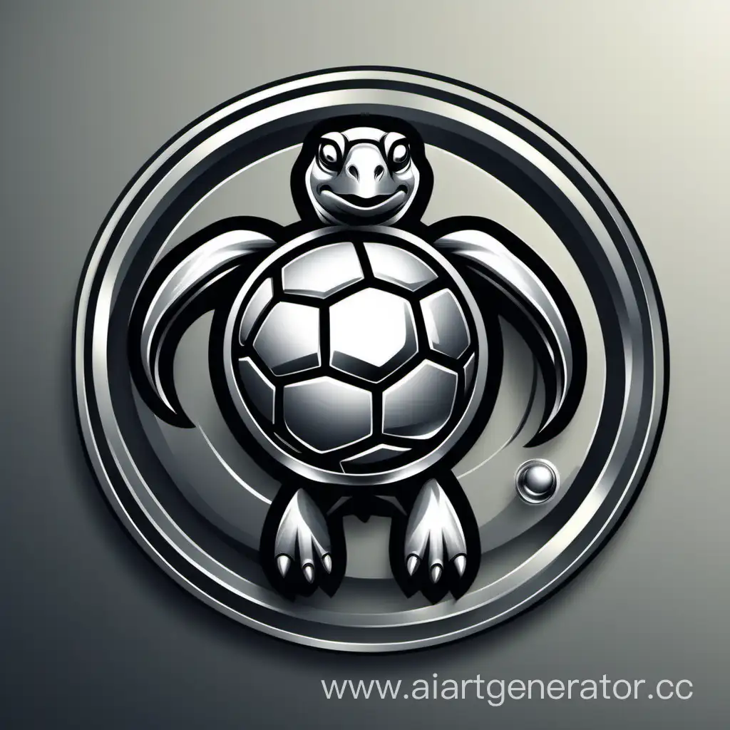 логотип футбольной команды серебряная черепаха со знаком инь янь