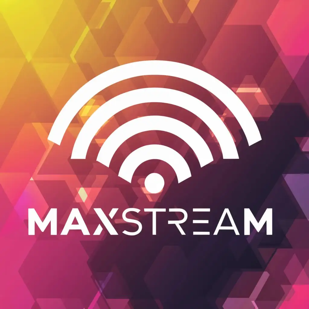 a logo design,with the text "MAXStream", main symbol:WIFI,complex,clear background