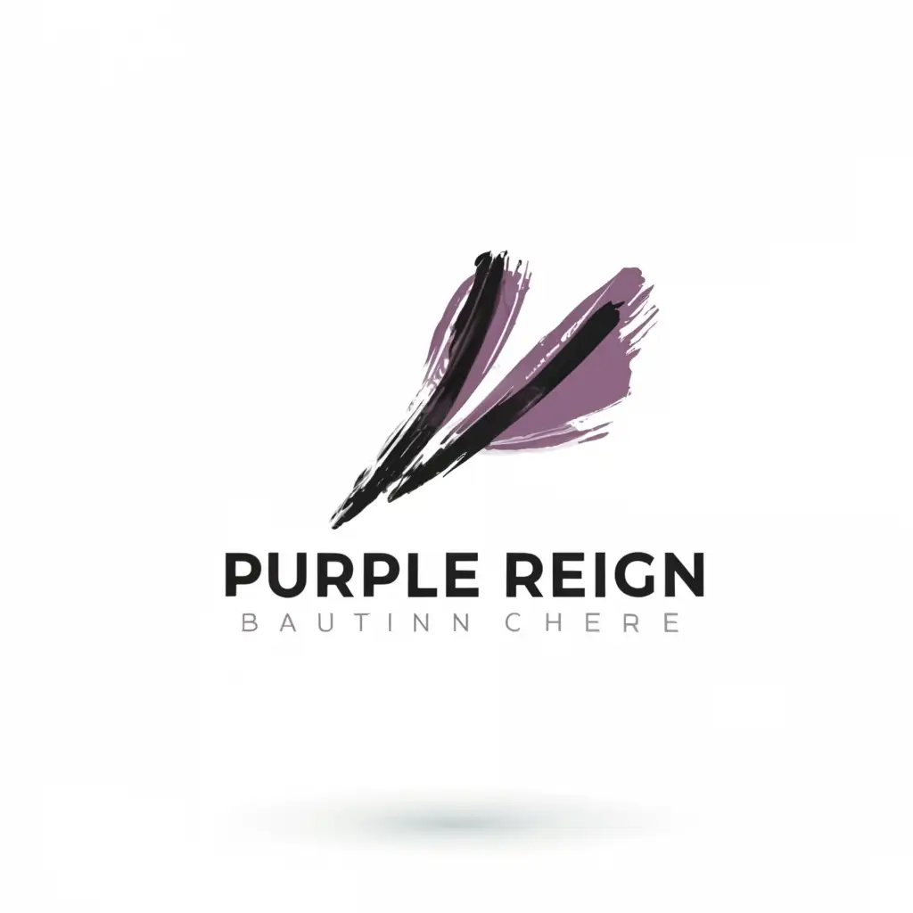 a logo design,with the text 'make a cosmetic logo in minimalist and elegant style. the name is Purple Reign', main symbol:a cosmetic drawing the slogan is       LOVE YOUR LOOK    ,Minimalistic,clear background