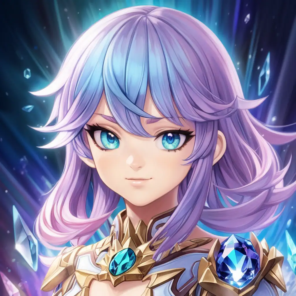 Character Introduction: Introduce Crystal, the charismatic protagonist of your collection, with a brief description of her appearance, personality, and interests. Show her with a vibrant and energetic demeanor, her eyes shining with curiosity and excitement.