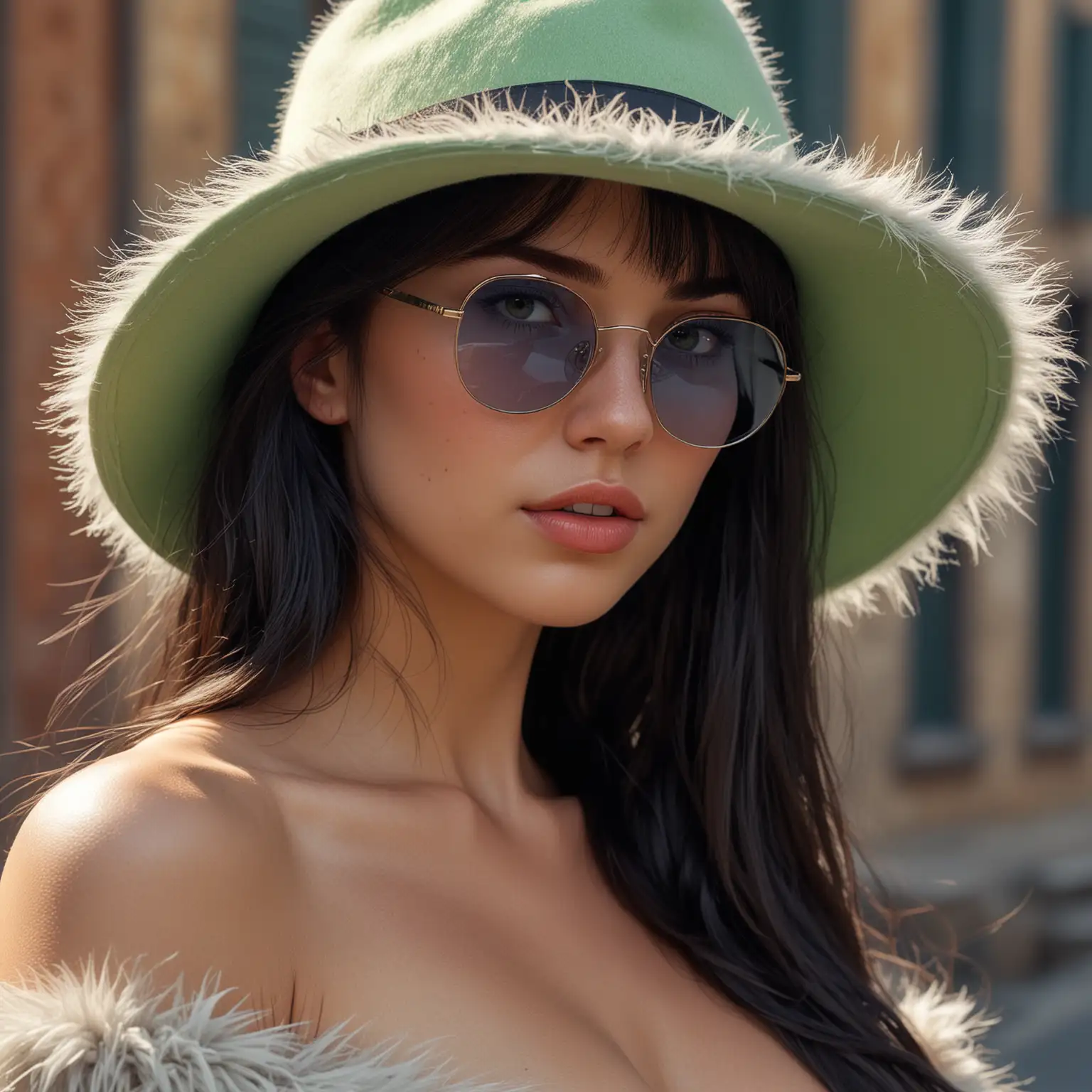 Exquisite Nordic Girl in Vintage Style with Rayben Sunglasses